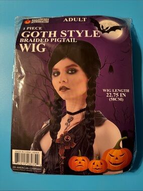 Spirit Goth Style Braided Pigtail Wig - Black